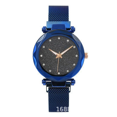 Women's Stainless Steel Casual Creative Starry Sky Magnet Strap Round Dial Watch