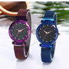 Women's Stainless Steel Casual Creative Starry Sky Magnet Strap Round Dial Watch