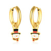 Women's Stainless Steel Christmas Snowman Pendant Earrings With Electroplated Finish And Cute Festive Design