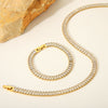 Women's Stainless Steel Clavicle Chain Jewelry With Inlaid Zircon And Geometric Pattern