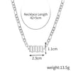 Women's Stainless Steel Clavicle Chain Necklace With Polishing Treatment And Letters Numbers Text Pendant