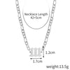 Women's Stainless Steel Clavicle Chain Necklace With Polishing Treatment And Letters Numbers Text Pendant