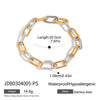Women's Stainless Steel Color Matching Cuban Bracelet With Geometric Pattern Electroplated Light Luxury High End Jewelry