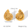 Women's Stainless Steel Conch Earrings With Diamonds Marine Wind Style