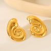 Women's Stainless Steel Conch Earrings With Geometric Pattern And Electroplating Animal Style