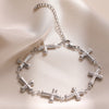 Women's Stainless Steel Cross Bracelet With Electroplating Design