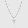 Women's Stainless Steel Cross Dagger Pendant Necklace With Twist Chain Geometric Simple Electroplated Jewelry Gift