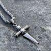Women's Stainless Steel Cross Dagger Pendant Necklace With Twist Chain Geometric Simple Electroplated Jewelry Gift