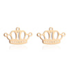 Women's Stainless Steel Crown Necklace And Earrings Jewelry Set With Electroplated Finish And Simple Elegant Design Wholesale