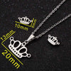 Women's Stainless Steel Crown Necklace And Earrings Jewelry Set With Electroplated Finish And Simple Elegant Design Wholesale