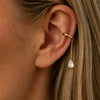 Women's Stainless Steel Cshaped Clipon Earrings With Teardrop Zircon Tassels Electroplated Geometric Design