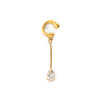 Women's Stainless Steel Cshaped Clipon Earrings With Teardrop Zircon Tassels Electroplated Geometric Design