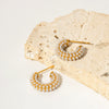 Women's Stainless Steel Cshaped Geometric Natural Style Electroplated Pearl Earrings