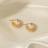 Women's Stainless Steel Cshaped Geometric Natural Style Electroplated Pearl Earrings