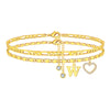 Women's Stainless Steel Cuban Anklet With Crystal Letter Pendant Diamond Encrusted Alphabet Chain Anklet