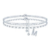 Women's Stainless Steel Cuban Anklet With Crystal Letter Pendant Diamond Encrusted Alphabet Chain Anklet