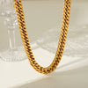 Women's Stainless Steel Cuban Chain Necklace With Geometric Pattern And Electroplating Treatment Y2k Style Non Fading