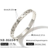 Women's Stainless Steel Diamond Pattern Bracelet With Zircon Inlay Minimalist Design And Vacuum Electroplated Finish