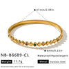 Women's Stainless Steel Diamond Pattern Bracelet With Zircon Inlay Simple Plated Fashion Jewelry Wholesale