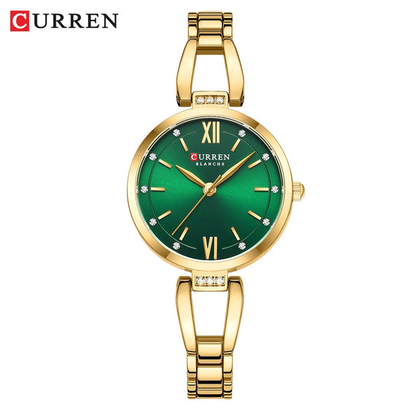 Women's Stainless Steel Diecast Quartz Watch With Round Dial And Simple Leisure Style