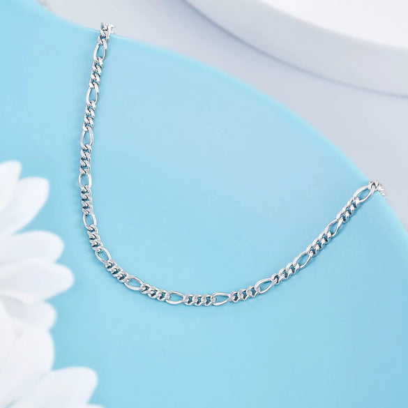 Women's Stainless Steel Double Layer Anklet With Rice Bead Magic Chain Cuban Link And Paper Clip Chain Geometric Simple Fresh Style