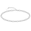Women's Stainless Steel Double Layer Anklet With Rice Bead Magic Chain Cuban Link And Paper Clip Chain Geometric Simple Fresh Style