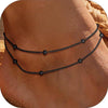 Women's Stainless Steel Double Layer Anklet With Snake Bone And Paperclip Chain Geometric Simple Casual Foot Jewelry