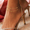 Women's Stainless Steel Double Layer Anklet With Snake Bone And Paperclip Chain Geometric Simple Casual Foot Jewelry