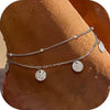 Women's Stainless Steel Double Layer Anklet With Snake Bone And Paperclip Chain Geometric Simple Casual Foot Jewelry