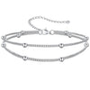Women's Stainless Steel Double Layer Anklet With Snake Bone And Paperclip Chain Geometric Simple Casual Foot Jewelry