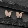 Women's Stainless Steel Double Layer Butterfly Pendant Necklace With Electroplated Ochain Design Fairy Style Jewelry