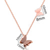 Women's Stainless Steel Double Layer Butterfly Pendant Necklace With Electroplated Ochain Design Fairy Style Jewelry