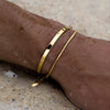 Women's Stainless Steel Double Layer Geometric Chain Bracelet Simple Retro Stackable Everyday Electroplated Jewelry