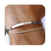 Women's Stainless Steel Double Layer Geometric Chain Bracelet Simple Retro Stackable Everyday Electroplated Jewelry