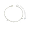 Women's Stainless Steel Double Layer Geometric Snake Bone Rice Bead Anklet Simple Elegant Casual Foot Jewelry
