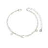 Women's Stainless Steel Double Layer Geometric Snake Bone Rice Bead Anklet Simple Elegant Casual Foot Jewelry