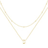 Women's Stainless Steel Double Layer Letter Pendant Clavicle Necklace Electroplated Light Luxury Layered Chain