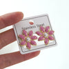 Women's Stainless Steel Drip Oil Flower And Butterfly Geometric Earrings With Petal Design Western Style Fashion Jewelry