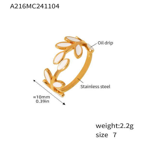 Women's 316L Stainless Steel Drip Oil Geometric Light Luxury Plated Ring