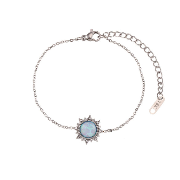 Women's Stainless Steel Earrings Bracelet Necklace Set With Round Sun Shape And Stars Sun And Moon Clouds Universe Patterns Electroplated