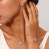 Women's Stainless Steel Earrings Bracelet Necklace Set With Round Sun Shape And Stars Sun And Moon Clouds Universe Patterns Electroplated