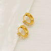 Women's 316L Stainless Steel Earrings With Rhinestone Inlay Heart And Geometric Pattern