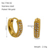 Women's 316L Stainless Steel Earrings With Rhinestone Inlay Heart And Geometric Pattern
