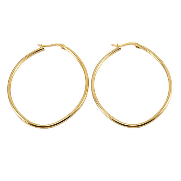 Women's 316L Stainless Steel Eggshaped And Heartshaped Electroplated Geometric Style Fashion Earrings