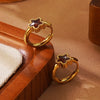Women's Stainless Steel Electroplated Butterfly And Flower Geometric Earrings With Diamond Accent Irregular Light Luxury Style