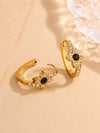 Women's Stainless Steel Electroplated Butterfly And Flower Geometric Earrings With Diamond Accent Irregular Light Luxury Style