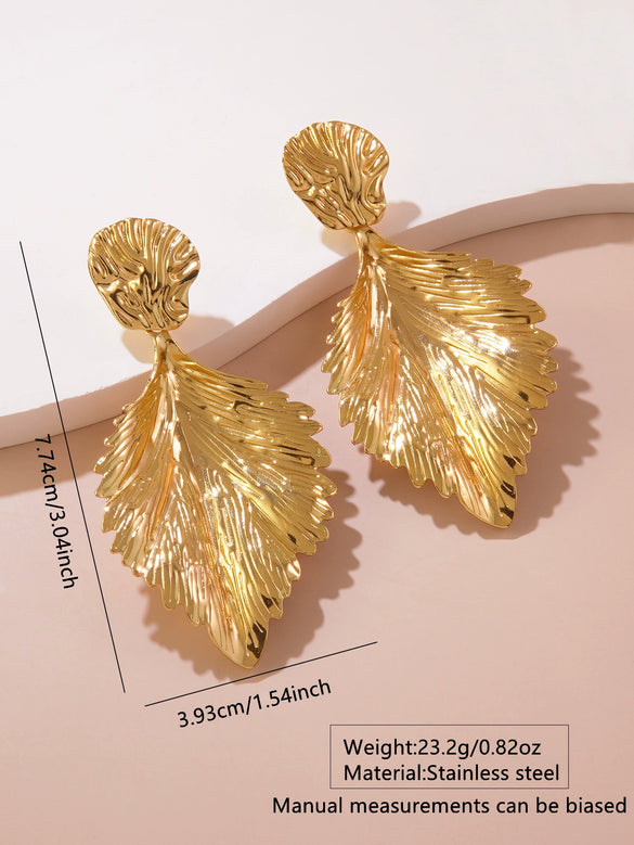 Women's Stainless Steel Electroplated Butterfly And Flower Geometric Earrings With Diamond Accent Irregular Light Luxury Style