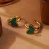 Women's Stainless Steel Electroplated Butterfly And Flower Geometric Earrings With Diamond Accent Irregular Light Luxury Style