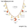Women's Stainless Steel Electroplated Cartoon Pendant Necklace And Bracelet Jewelry Set With Fashion Design