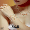 Women's Stainless Steel Electroplated Cartoon Pendant Necklace And Bracelet Jewelry Set With Fashion Design